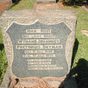 SNYMAN Wynand Johannes Pretoruis 1896-1935