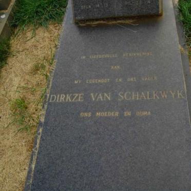 SCHALKWYK Theodorus Johannes, Dirkze van 1910-1978 &amp; Lydia Elizabeth 1907-1983