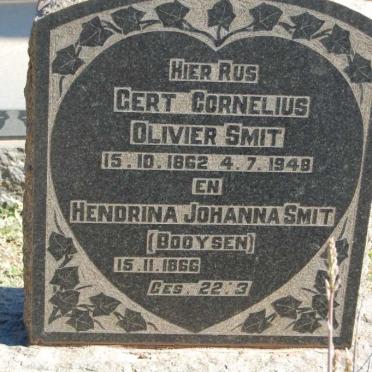 SMIT Gert Cornelius Olivier 1862-1948 &amp; Hendrina Johanna BOOYSEN 1866-