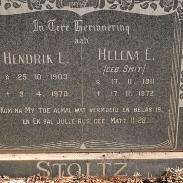 STOLTZ Hendrik L. 1903-1970 &amp; Helena E. SMIT 1911-1972