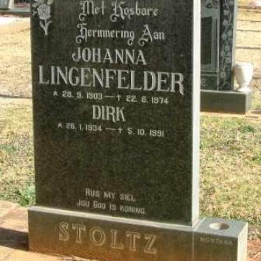 STOLTZ Dirk 1934-1991 :: LINGENFELDER Johanna 1909-1974