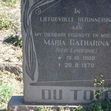 TOIT Maria Catharina, du nee LINDEQUE 1909-1970