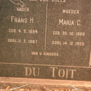 TOIT Frans H., du 1894-1967 &amp; Maria C. 1888-1955