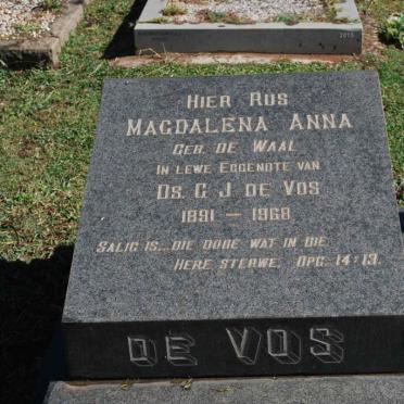 VOS Magdalena Anna, de nee DE WAAL 1891-1968