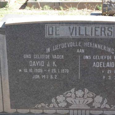 VILLIERS David J.K., de 1906-1970 &amp; Adelaide Louise 1906-1989