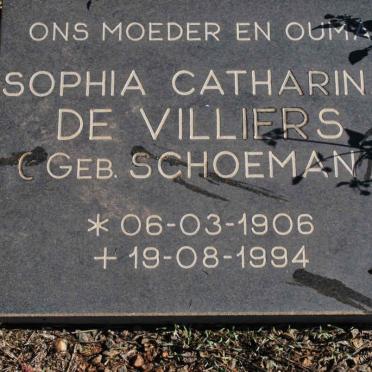 VILLIERS Sophia Catharina, de nee SCHOEMAN 1906-1994