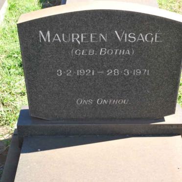 VISAGÉ Maureen nee BOTHA 1921-1971