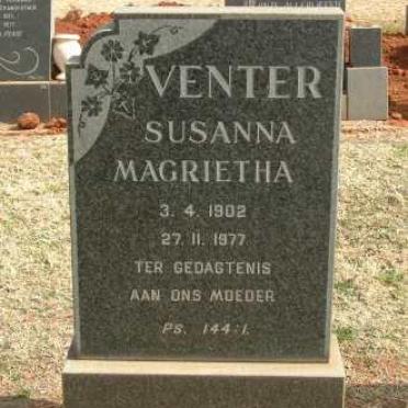 VENTER Susanna Magrietha 1902-1977