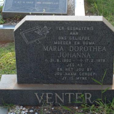 VENTER Maria Dorothea Johanna 1902-1979