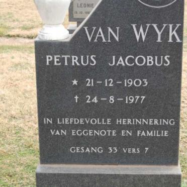 WYK Petrus Jacobus, van 1903-1977