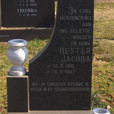 WESTHUIZEN Hester Jacoba, van der 1910-1987
