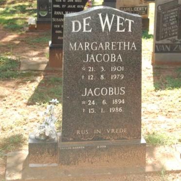 WET Jacobus, de 1894-1986 &amp; Margaretha Jacoba 1901-1979