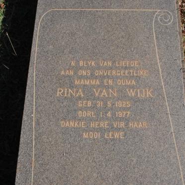 WIJK Rina, van 1925-1977