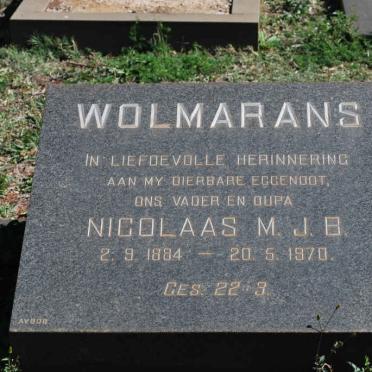 WOLMARANS Nicolaas M.J.B. 1884-1970