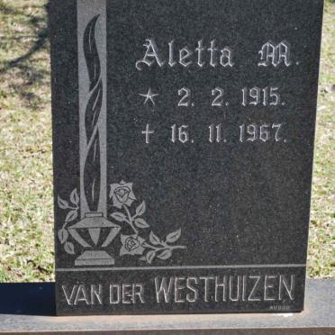WESTHUIZEN Aletta M., van der 1915-1967