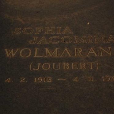 WOLMARANS Sophia Jacomina nee JOUBERT 1912-1988
