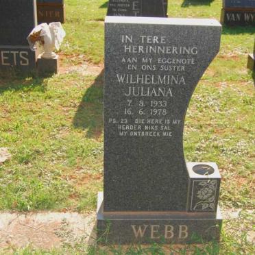 WEBB Wilhelmina Juliana 1933-1978