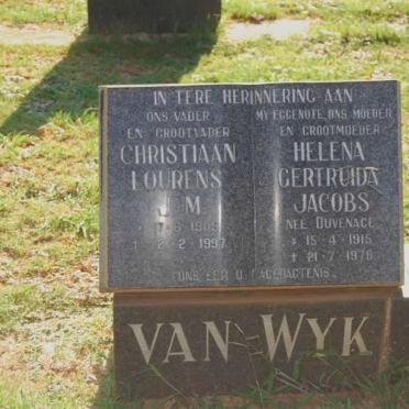 WYK Christiaan Lourens J.M., van 1909-1997 &amp; Helena Gertruida Jacobs DUVENAGE 1915-1978