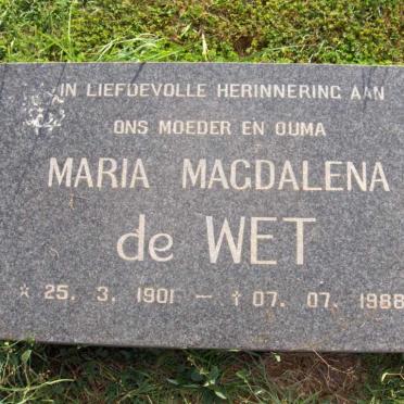 WET Maria Magdalena, de 1901-1988