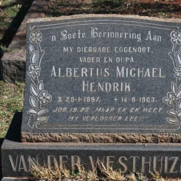 WESTHUIZEN Albertus Michael Hendrik, van der 1897-1963