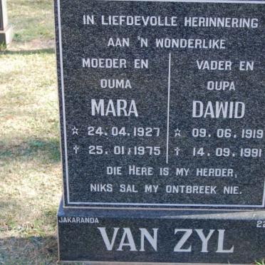 ZYL Dawid, van 1919-1991 &amp; Mara 1927-1975