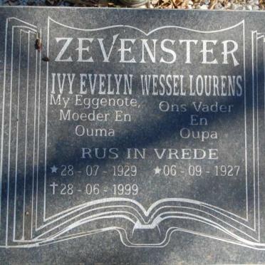 ZEVENSTER Wessel Lourens 1927- &amp; Ivy Evelyn 1929-1999