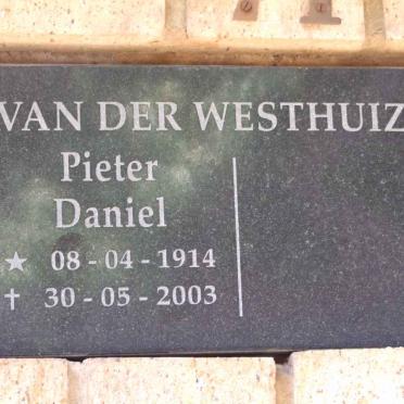 WESTHUIZEN Pieter Daniel, van der 1914-2003