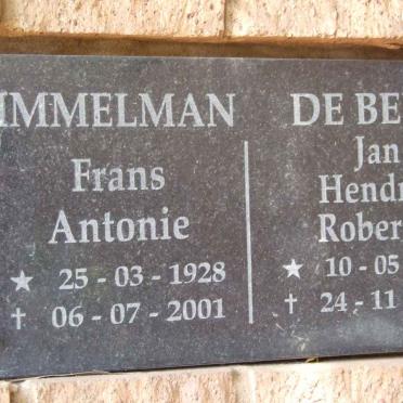 IMMELMAN Frans Antonie 1928-2001 :: DE BEER Jan Hendrik Robertse 1931-2004