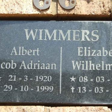 WIMMERS Albert Jacob Adriaan 1920-1999 &amp; Elizabeth Wilhelmina 1923-2007