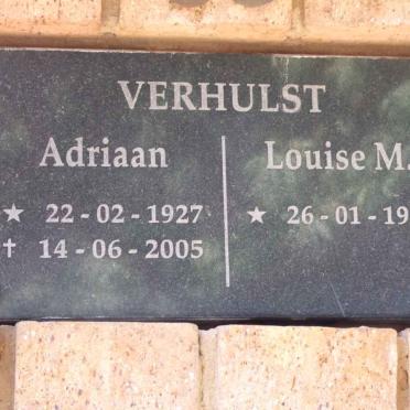 VERHULST Adriaan 1927-2005 &amp; Louise M. 1931-