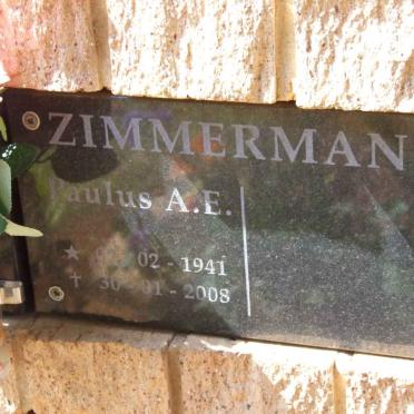 ZIMMERMANN Paulus A.E. 1941-2008