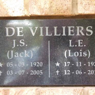 VILLIERS J.S., de 1920-2005 &amp; L.E. 1924-2010