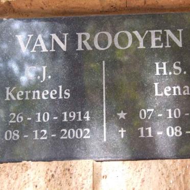 ROOYEN C.J., van 1914-2002 &amp; H.S. 1925-2005