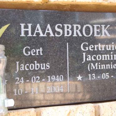 HAASBROEK Gert Jacobus 1940-2004 &amp; Gertruida Jacomina 1948-