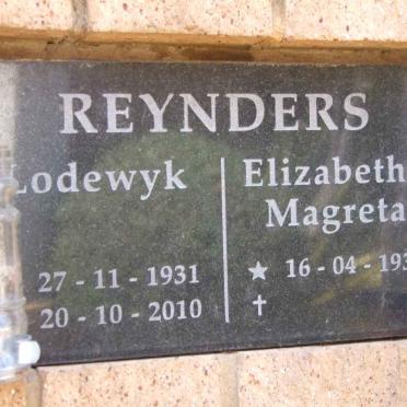 REYNDERS Lodewyk 1931-2010 &amp; Elizabetha Magreta 1935-