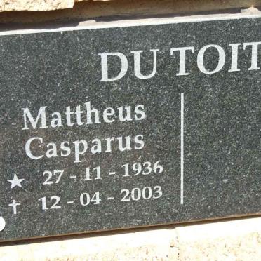 TOIT Mattheus Casparus, du 1936-2003