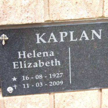 KAPLAN Helena Elizabeth 1927-2009