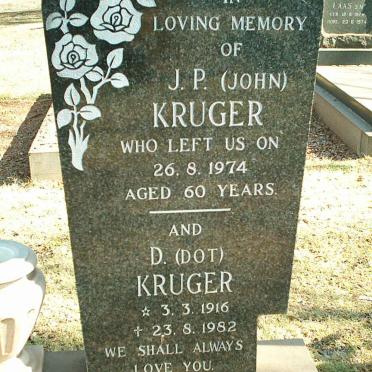 KRUGER J.P. -1974 &amp; D. 1916-1982