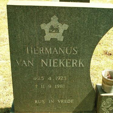 NIEKERK Hermanus, van 1923-1981