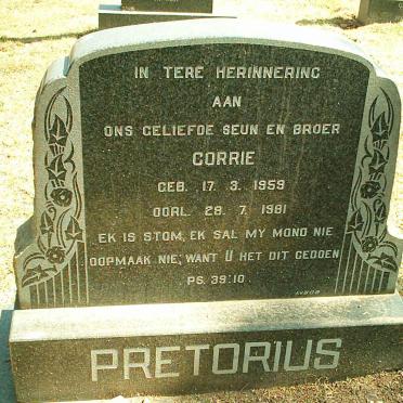 PRETORIUS Corrie 1959-1981
