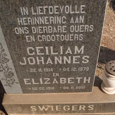 SWIEGERS Geiliam Johannes 1914-1979 &amp; Elizabeth 1916-2001