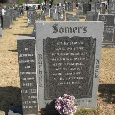 SOMERS Helie nee COETZEE 1901-1999