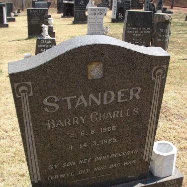 STANDER Barry Charles 1965-1985