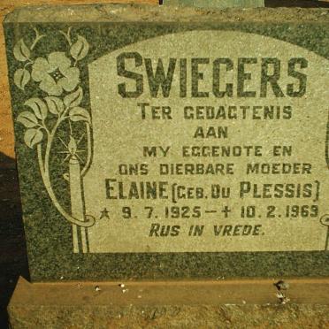 SWIEGERS Elaine nee DU PLESSIS 1925-1969