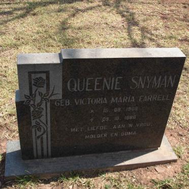 SNYMAN Victoria Maria nee FARRELL 1908-1986