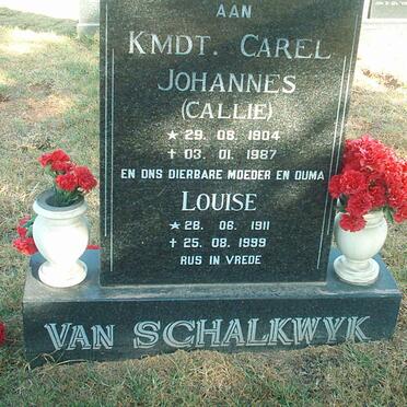 SCHALKWYK Carel Johannes, van 1904-1987 &amp; Louise 1911-1999