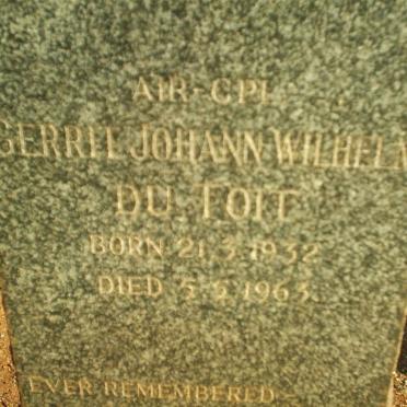 TOIT Gerrit Johann Wilhelm, du 1932-1963