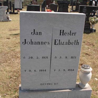 ? Jan Johannes 1921-1984 &amp; Hester Elizabeth 1921-1984