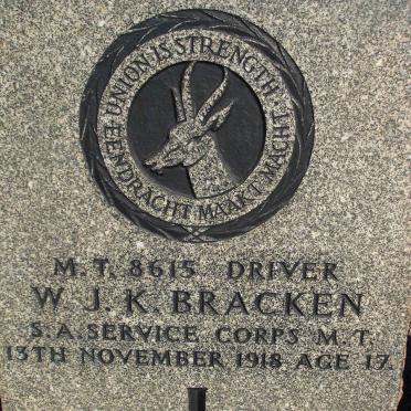 BRACKEN W.J.K. -1918