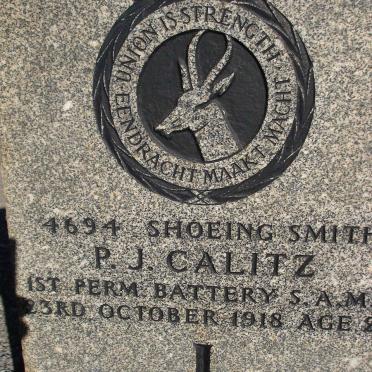 CALITZ P.J. -1918